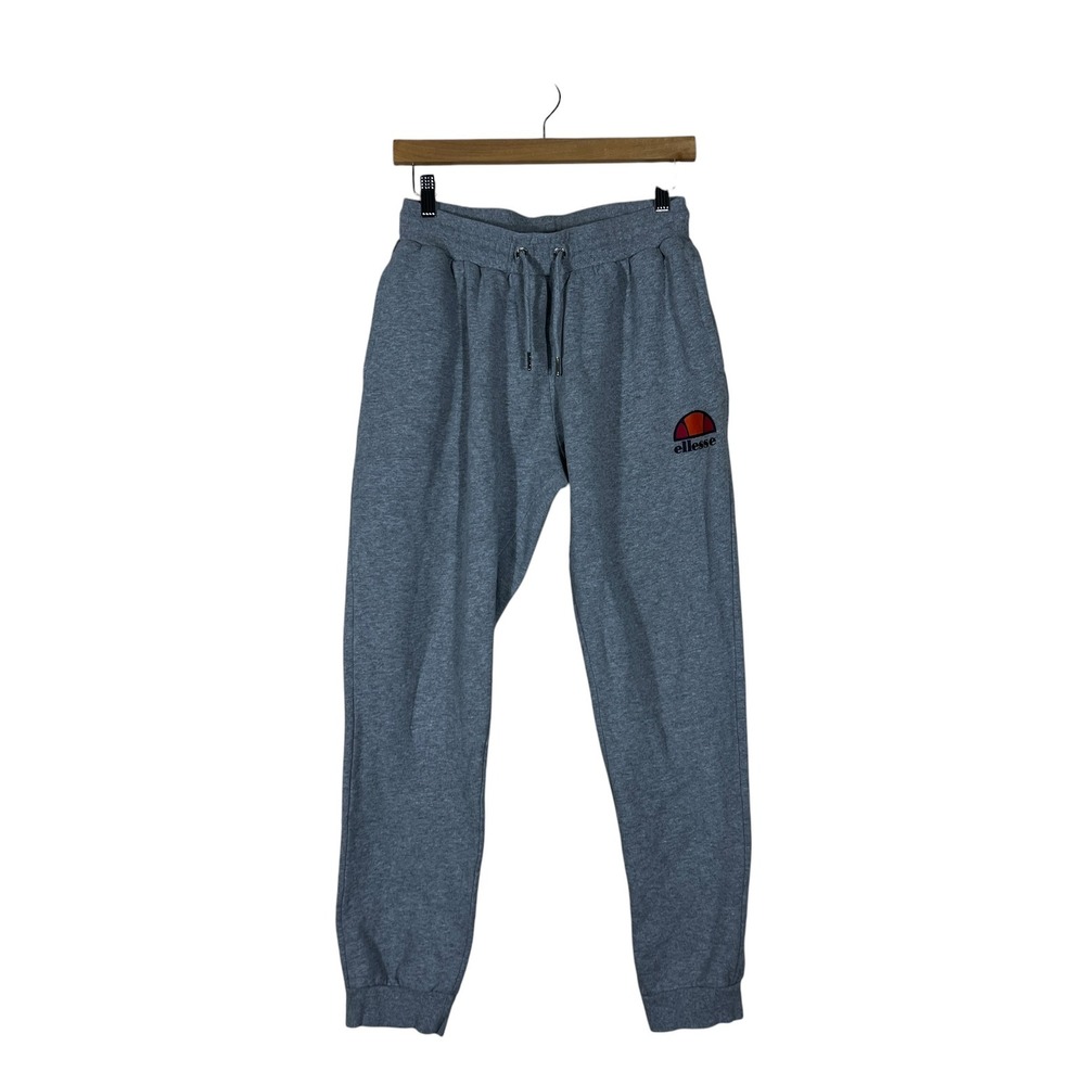 Ellesse Joggers Solid Sweatpants Grey Athleisure Embroidered Logo Size S